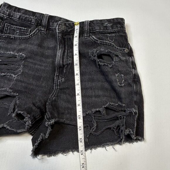 Lot of 2 American Eagle Jean Shorts Size 4 Denim Stretch Black Cut Off 90s HR - Picture 3 of 16